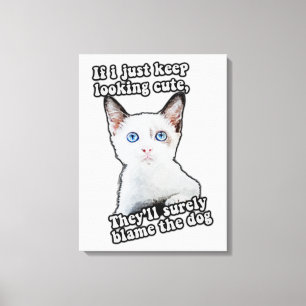 Impressão Em Tela Engraçado meme de gato zangado para gatinhos e don