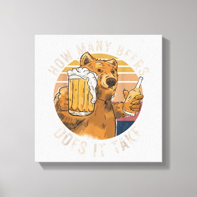 Impressão Em Tela Engraçado Quantas Cervejas São Necessárias (Frente)