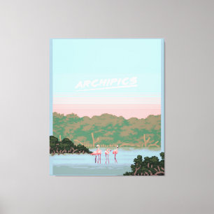 Impressão Em Tela Engraçado Quatro Amantes Famingo   Flamingo Gifts