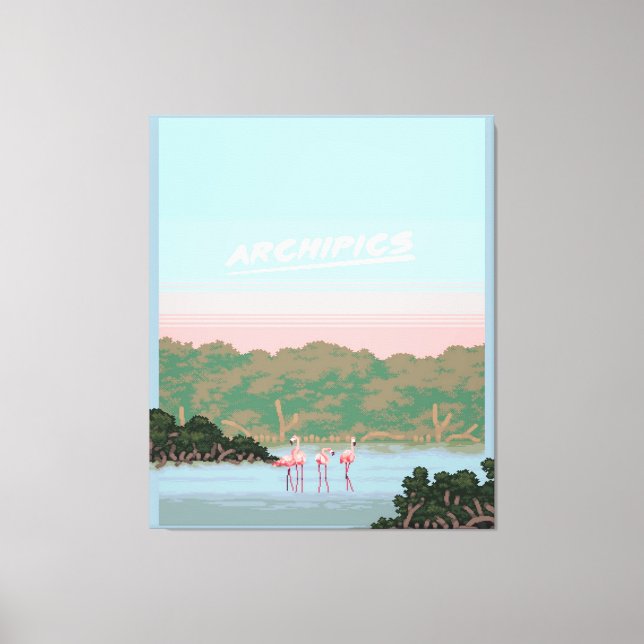 Impressão Em Tela Engraçado Quatro Amantes Famingo | Flamingo Gifts  (Frente)