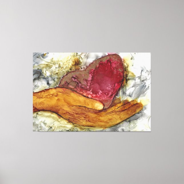 Impressão Em Tela Enquadramento manual e coração 60x40" (Frente)