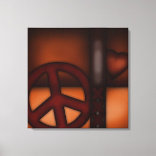 Impressão em Tela Enrolada, Paz Abstrata Cor de Fe