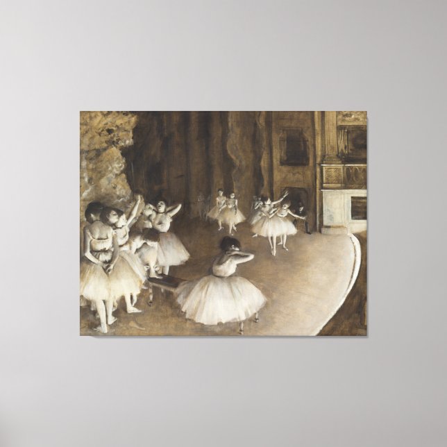 Impressão Em Tela Ensaio De balés No Palco Edgar Degas (Frente)