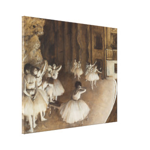 Impressão Em Tela Ensaio do balé no Palco   Edgar Degas