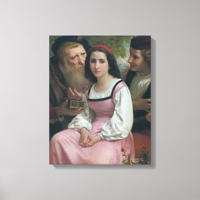 Impressão Em Tela Entre Riqueza e Amor (por Bouguereau) (Frente)