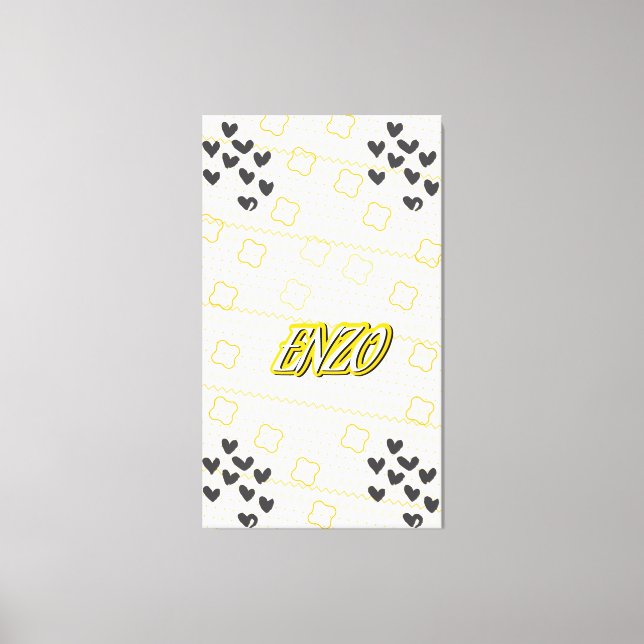 Impressão Em Tela Enzo, nome pessoal de caligrafia desenhada à mão (Frente)
