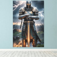 Epic Knight Warrior Digital Poster Medieval Fantas