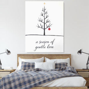 Impressão Em Tela Época do Amor Gentil - Arte de Natal Minimalista