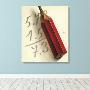 Impressão Em Tela Equação Matemática com Lápis Vermelho, Negócios Vi