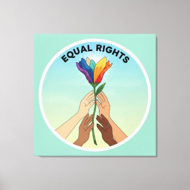 Impressão Em Tela Equal Rights Rainbow Flower – Diversity and Unity (Frente)