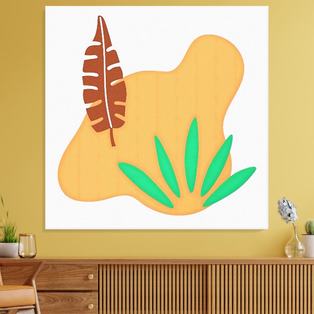 Impressão Em Tela Equilíbrio tropical - Arte Folha Botânica Abstrato (Insitu(Sala de estar))