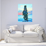 Impressão Em Tela *~* Equina de Equina AR22 da Mulher de Aquarela<br><div class="desc">EQUINE HORSE de Ridden por uma mulher no oceano. Pastel Forte Artístico Sunset Artsy Wall Art FAUX CANVAS ART. Turquesa Azul e Teal Azul são cores fortes contra o céu Pastel. (Procure itens semelhantes no AR22) O quadro em volta da pintura de arte digital EQUESTRIAN equinos é Peach. Energeticamente aprimorada,...</div>