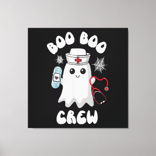Impressão Em Tela Equipe Boo Boo Enfermeira Fofa Fantasma Halloween