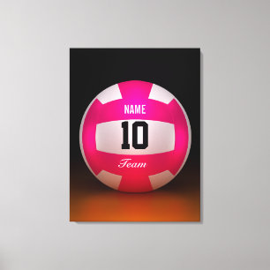 Impressão Em Tela Equipe de Volei Rosa Brilhante