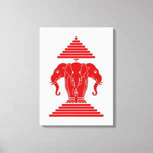 Impressão Em Tela Erawan três dirigiu o Lao do elefante/bandeira de