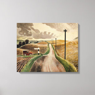 Impressão Em Tela Eric Ravilious art, Wiltshire Landscape,