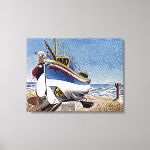 Impressão Em Tela Eric Ravilious - Balsa de vida em Adelburgh, arte 