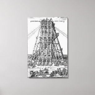 Impressão Em Tela Erigindo o Obelisk egípcio antigo