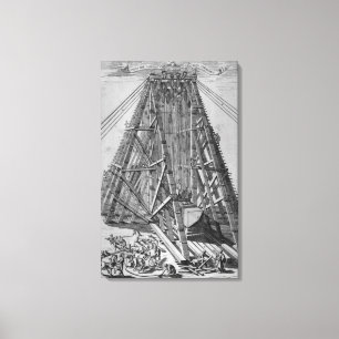 Impressão Em Tela Erigindo o Obelisk egípcio antigo