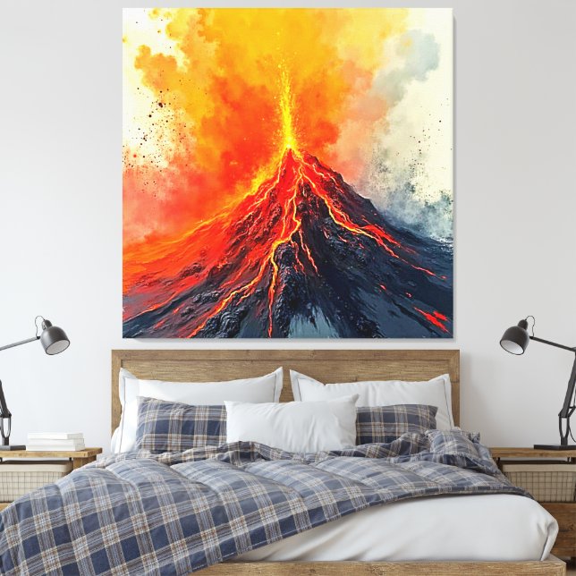 Impressão Em Tela Erupção Vulcânica: Poder Bruto (Insitu(Quarto))