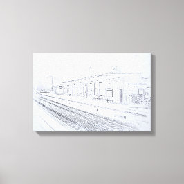 Impressão Em Tela Esboço da Estação Ferroviária de Todmorden, Estilo