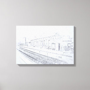 Impressão Em Tela Esboço da Estação Ferroviária de Todmorden, Estilo