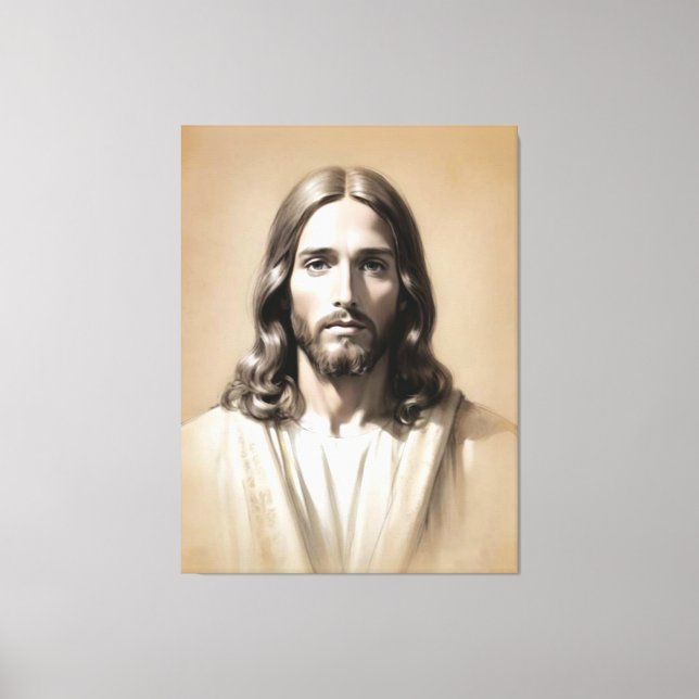 Impressão Em Tela Esboço de Jesus 6 (Frente)