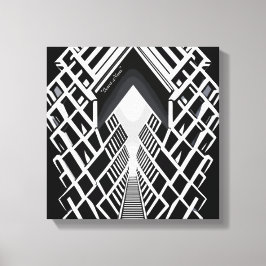 Impressão Em Tela Escada Monocromática: Obelisco de Contrastes