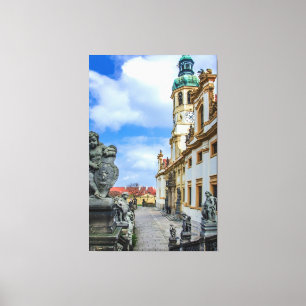 Impressão Em Tela Escadas com anjos de pedra na igreja de Loreto Pra