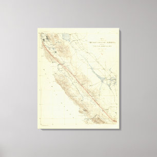 Impressão Em Tela Escalas de costa que mostram a falha de San