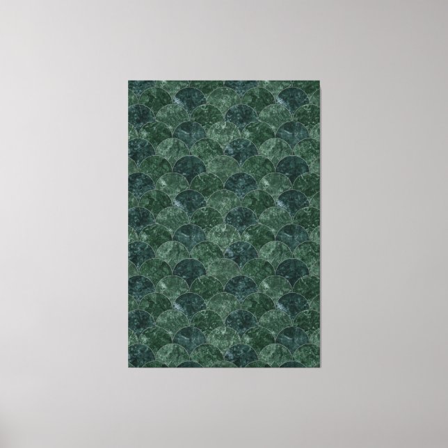 Impressão Em Tela Escalas de Sereia de Pedra Verde Faux (Frente)