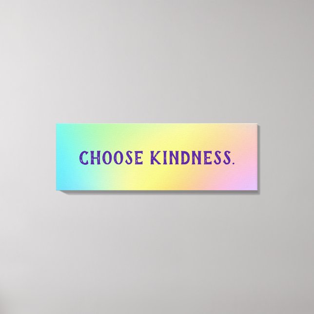 Impressão Em Tela Escolha gentileza Pastel Rainbow Gradient (Frente)