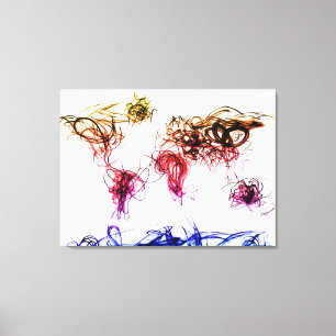 Impressão Em Tela Escrevendo de Luz do Mapa Mundial