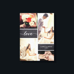 Impressão Em Tela Escrita Rustic Wedding Photo Collage Love<br><div class="desc">Personalize esta canvas fotográfica com até quatro das suas fotografias de casamento favoritas do melhor dia de sempre. Os blocos de fundo do quadro de controle adicionam um toque rústico e o roteiro de amor com seu estilo manuscrito moderno é elegante e clássico. Personalize com seus nomes e data especial...</div>