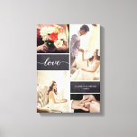 Impressão Em Tela Escrita Rustic Wedding Photo Collage Love<br><div class="desc">Personalize esta canvas fotográfica com até quatro das suas fotografias de casamento favoritas do melhor dia de sempre. Os blocos de fundo do quadro de controle adicionam um toque rústico e o roteiro de amor com seu estilo manuscrito moderno é elegante e clássico. Personalize com seus nomes e data especial...</div>