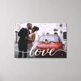 Impressão Em Tela Escrito personalizado em Newlyweds Photo Love