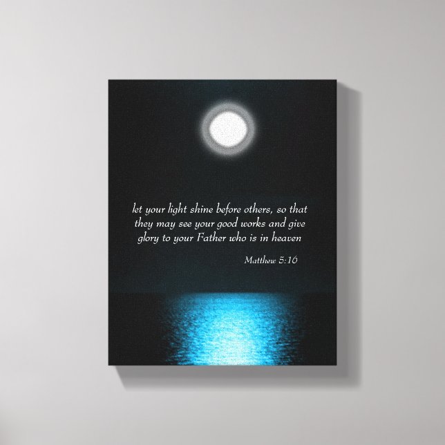 Impressão Em Tela Escritura de Bíblia Inspiracional Deixe sua luz br (Frente)