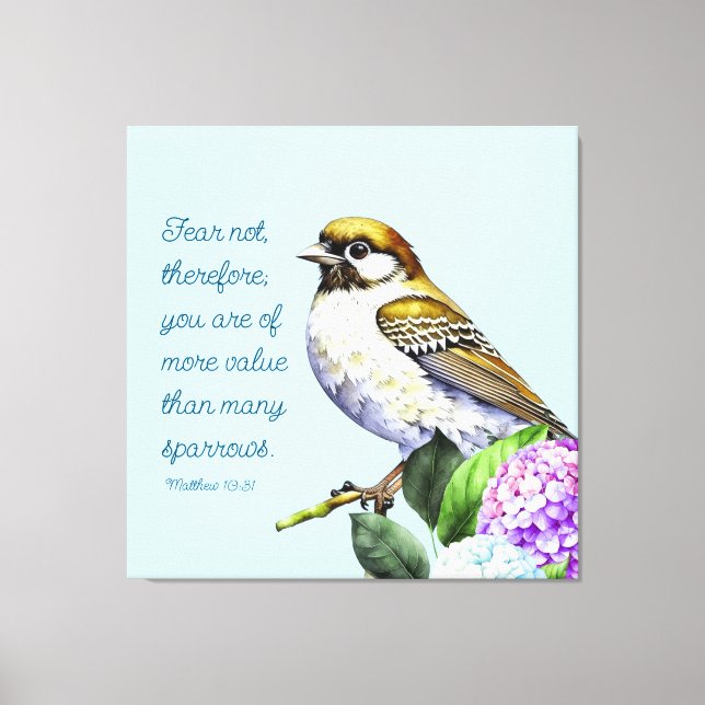 Impressão Em Tela Escritura Matthew 10:31 (Frente)