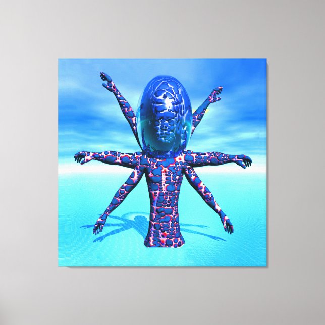 Impressão Em Tela Escultura de alienígena (Frente)