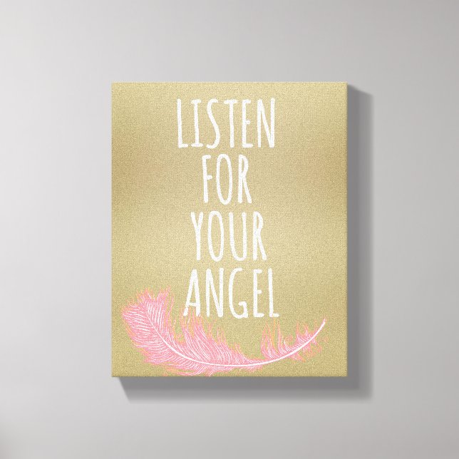 Impressão Em Tela Escuta inspiracional para sua citação de anjo (Frente)