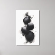 Esferas Pretas Arte Abstrata Moderna
