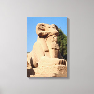 Impressão Em Tela Esfinge com cabeça de carneiro no Templo de Karnak