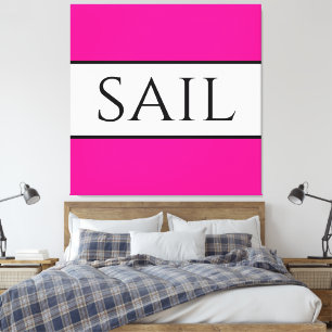 Impressão Em Tela Esforços Náuticos Tropicais Cor-de-Rosa-Tropicais