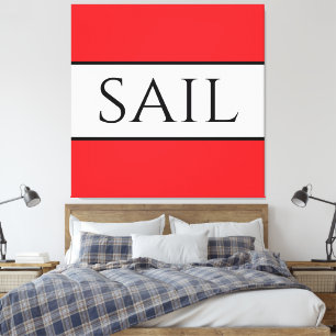 Impressão Em Tela Esforços Náuticos Vermelhos Brancos Amplos do Espo