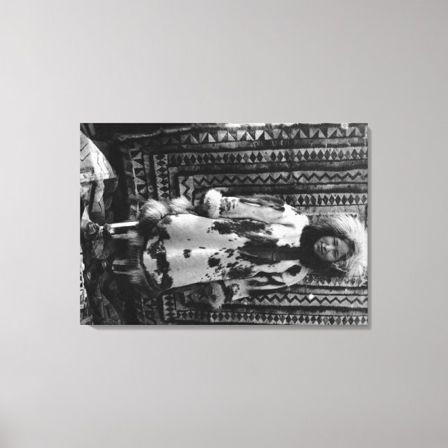 Impressão Em Tela Eskimo Garota Vestindo Peles De Vestuário No Alasc (Frente)