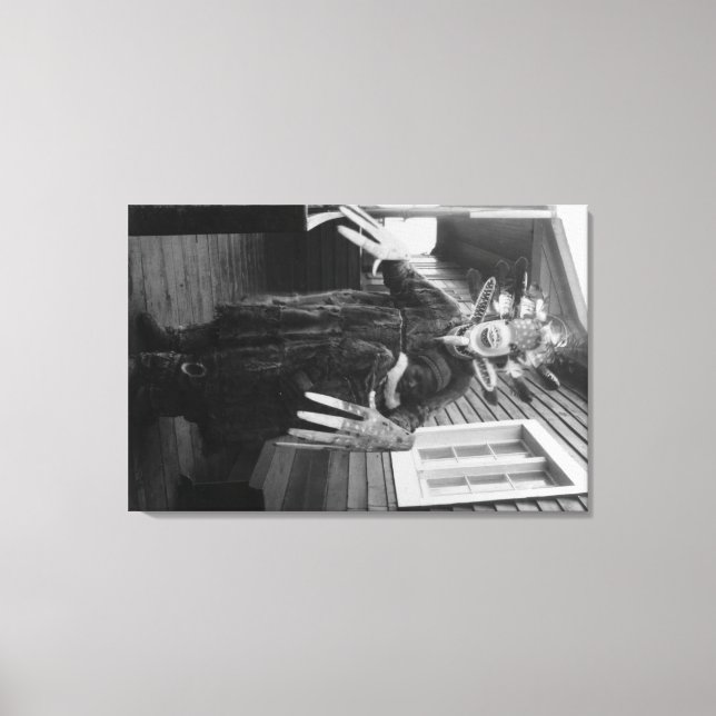 Impressão Em Tela Eskimo Medicine Man and Sick Boy no Alasca (Frente)