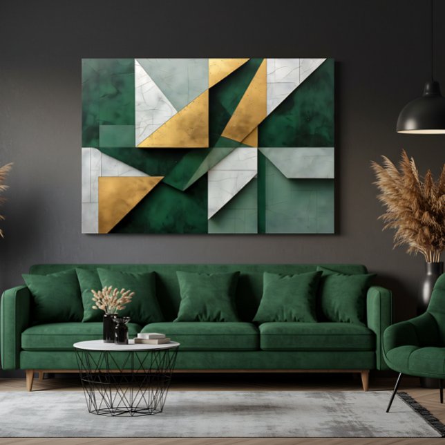 Impressão Em Tela Esmeralda Verde e Dourado (Criador carregado)