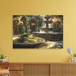 Impressão Em Tela Espaguete com brócolis Rabo