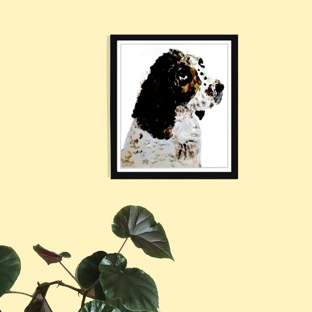 Impressão Em Tela Espanhol de pintura de cães brancos e pretos (Criador carregado)
