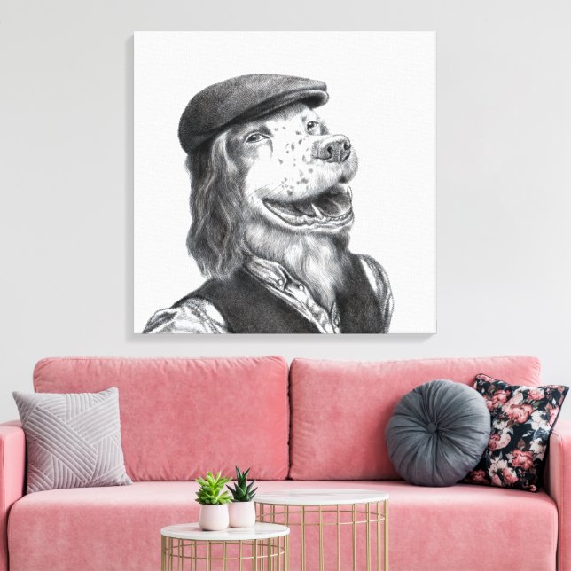 Impressão Em Tela Espanhol Springer com Chapéu Plano (Neve) (Insitu(Sala de estar))